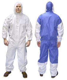 China Cat 3 Type 5/6 Microporous Combines SMS Disposable Coverall Suit Asbestos Hooded Coverall supplier