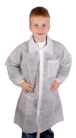 China Outwear Disposable Adult Lab Coat / Clear Womens Plastic Raincoat With Hood supplier